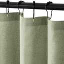 MIULEE Linen Shower Curtain with 12 Metal Hooks Washable Country Boho Farmhouse Heavy Buttonhole Fabric Shower Curtain Set Thick Cloth Neutral Waterproof Curtains for Bathroom W72*L72, Sage Green