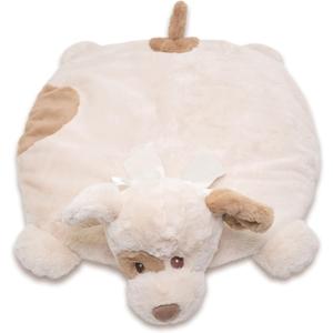 Bearington Baby Lil' Spot Belly Blanket, Beige Puppy Dog Plush Stuffed Animal Tummy Time Play Mat (Lil' Spot (30" x 30"))