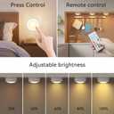 SEMSMOKS Puck Lights with Remote Control, Battery Operated LED Push Light Wireless, 13 Color RGB - for Closet, Bedroom Wall, Under Cabinet, Battery Powered Puck Lights. Convenient 3M Stick On, 6 Pack