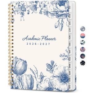 2 x ZOTIA Planner 2026-2027 Weekly & Monthly Calendar Planner Jul 2026-Jun 2027 | Teacher and Student Calendar Agenda Book with Tabs, 6.3" x 8.5", Ideal for School and Office, Floral Planner, Blue Elegance