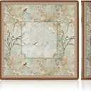 LZYRF Vintage Chinoiserie Cherry Blossom Mahjong Mat 31.5 x 31.5 in, Cottagecore Botanical Floral Bird Anti Slip and Noise Reduction Game Table Cover for Mahjong Dominoes Card Board Tile Games