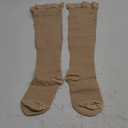 Amazon Basic Care Medical Compression Stockings, 20-30 mmHg Support, Women & Men Thigh Length Hose, Open Toe, Beige, Medium (Previously NuVein), M