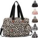 Tenot Diaper Bag Tote with Pacifier Case, Baby Bag for Women with Shoulder Straps, Travel Diaper Tote for for Mom and Dad Leopard Print,Leopard Print, Large