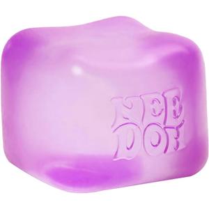 Schylling NeeDoh Nice Cube -Sensory Squeeze Toy with Super Solid Squish - 2.25" Cube (Purple)