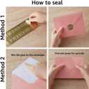 Homtable 50 Pack Shiny Envelopes with Shiny Cards and Gold Stickers for Invitations and Greeting Cards (Shiny Pink, 5x7)