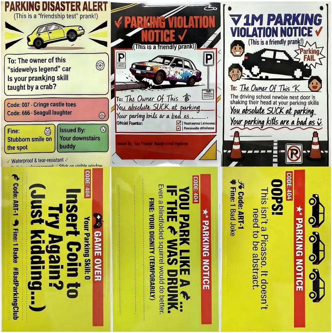 120PCS Bad Parking Cards, 14PT Thick Cardstock with Clear Printing - for Neighborhood/Apartment Parking Disputes, Mall/Street Mis parking - Ideal for Car Owners, Homeowners, Tenants.