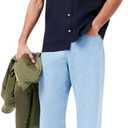 Lacoste Men's Regular Fit Linen Casual Button Down (XX-Large, Navy Blue)