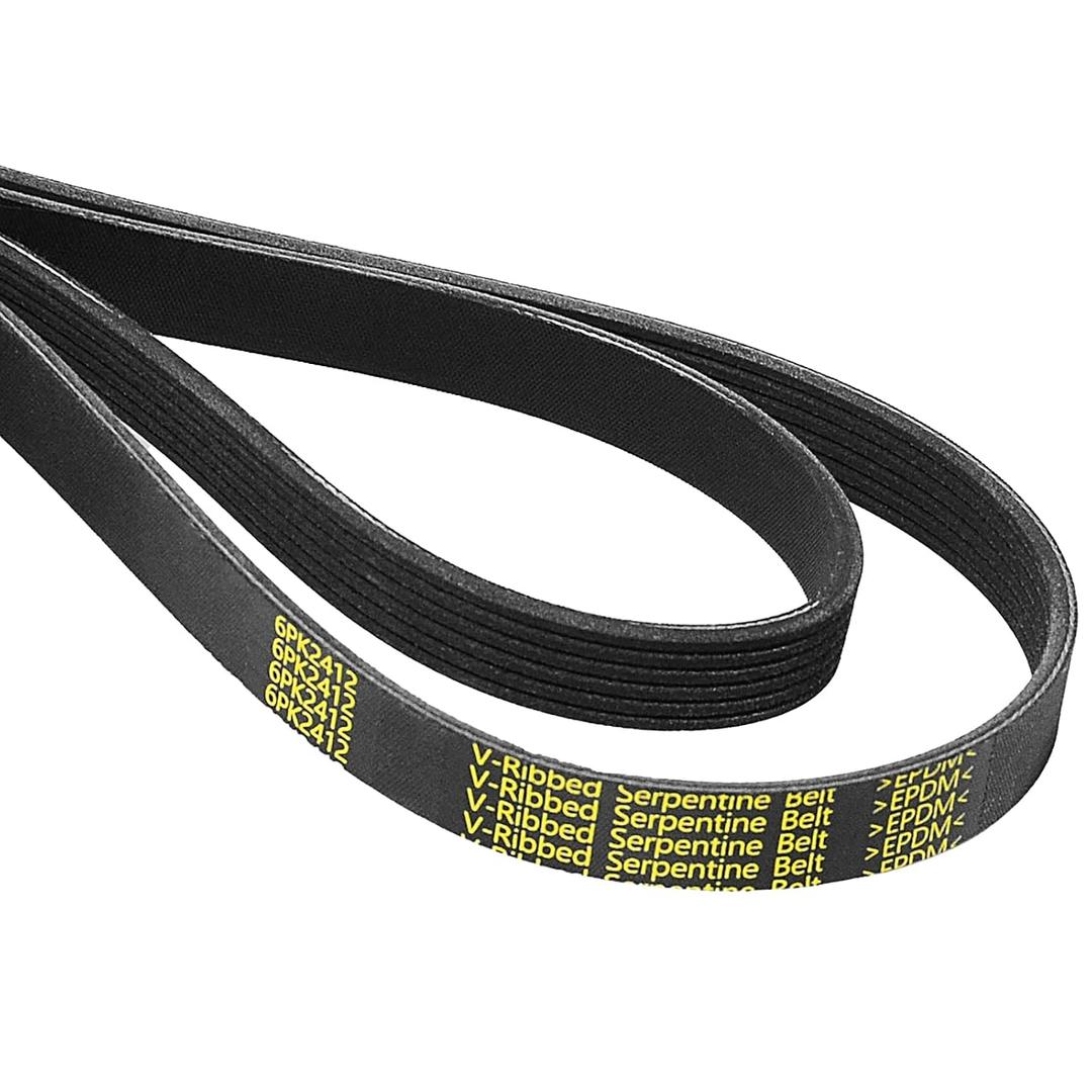 K060950 Serpentine Belt V-Ribbed Drive Belt for 05-09 A4 Quattro,06-11 A6,11-16 SRX 6Cyl,02-06 Avalanche 2500,10-17 Equinox,01-06 Silverado/Sierra 2500HD 3500