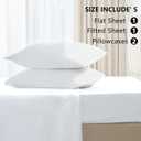 CozyLux Satin Sheets Queen Size Bed Set - 4 Piece Silky Queen Sheet Set, Luxury White Queen Sheets with Smooth and Soft Microfiber, Includes 1 Fitted Sheet, 1 Flat Sheet and 2 Pillowcases