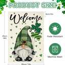 Artscope St Patricks Day Green Gnome Clover Garden Flag 12x18 Inch Double Sided for Outside, Welcome Shamrocks St.Patrick's Day Garden Flag for Holiday Yard Outdoor Decoration