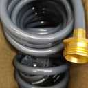 Coil Hose 25FT EVA Coil Garden Hose With 3/4'' Brass Connector Coiled Water Hose Lightweight And No Kink Includes 7 Patterns Spray Nozzle For Outdoors Lawn Watering Car Washing