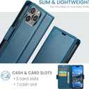 for iPhone 15 Pro Max Case Wallet with RFID Blocking Card Holder, PU Leather Kickstand Protective Flip Phone Cover Fit for iPhone 15 Pro Max 6.7", Blue