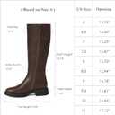 Knee High Boots for Women Round Toe Women's Fashion Tall Riding Boots Chunky Platform Long Flat Boot with Side Zipper Low Heel Block Fall Boot (6, Brown Pu)