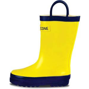 Lone Cone Kids Rain Boots for Girls & Boys  Waterproof Natural Rubber Toddler Rain Boots with Non-Slip Outsole & Easy Pull Handles  Solid, Pattern & Glitter Designs (28 - Classic Yellow)