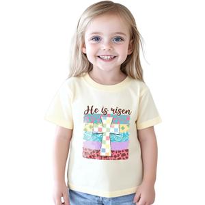 Toddler Boys Easter Shirt for Kids Girls Easter Bunny T-Shirts Tops Funny Graphic Tee Short Sleeve 2T-8Y (Yellow)