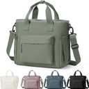 Insulated Lunch Bag Women Large Lunch Tote Bag Box Bags Boxes with Shoulder Strap Adult for Women Men Work Grey Green with Water Bottle Holder (16.5L)