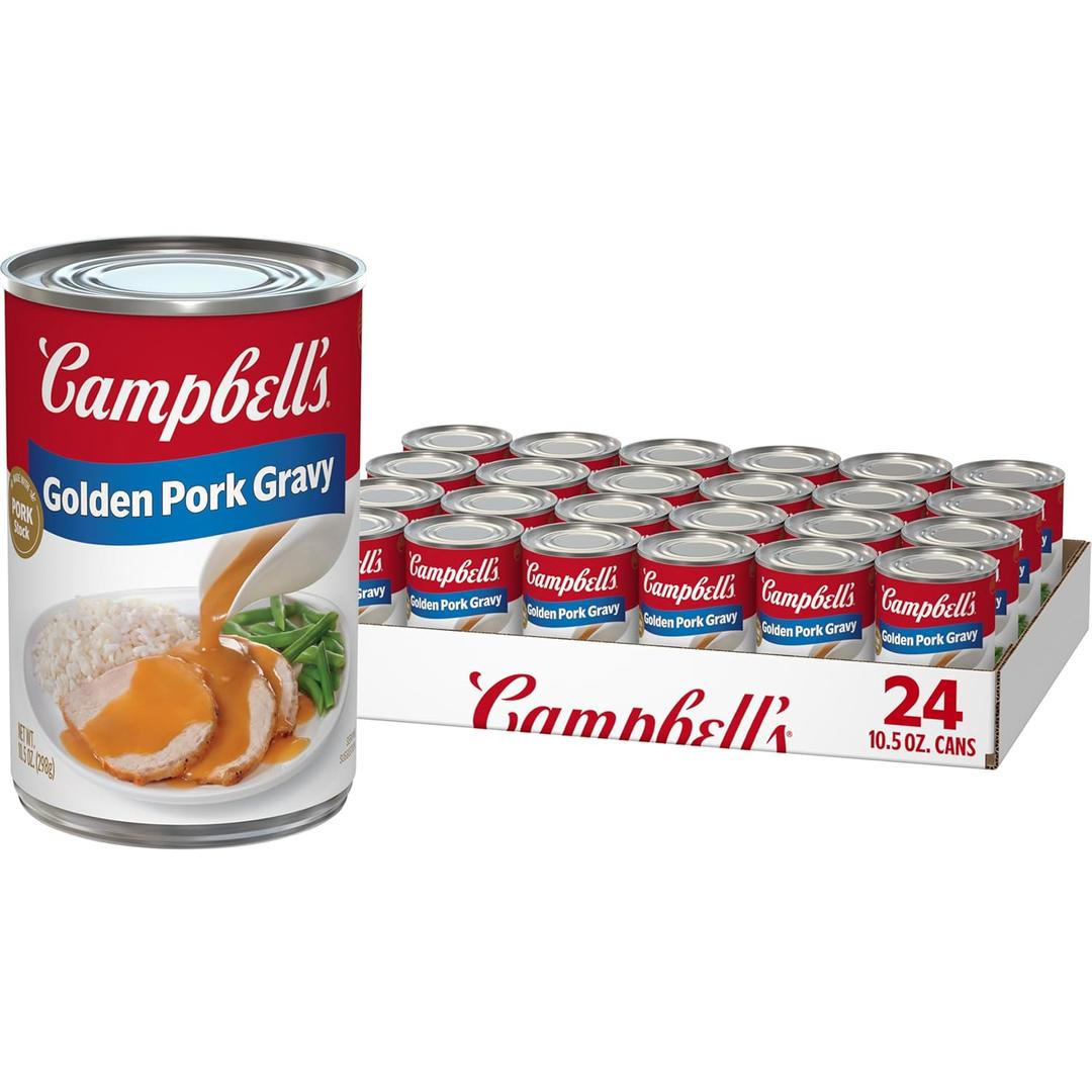 Campbells Golden Pork Gravy, 10.5 oz Can (24 Pack), BBD 20 MAY 2026
