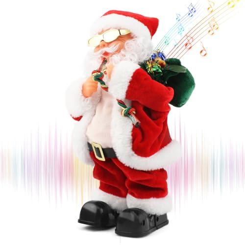 Gfilay Electric Santa Claus Toy with Shaking Belly and Feet, Singing and Dancing Musical Christmas Doll, Xmas Gift