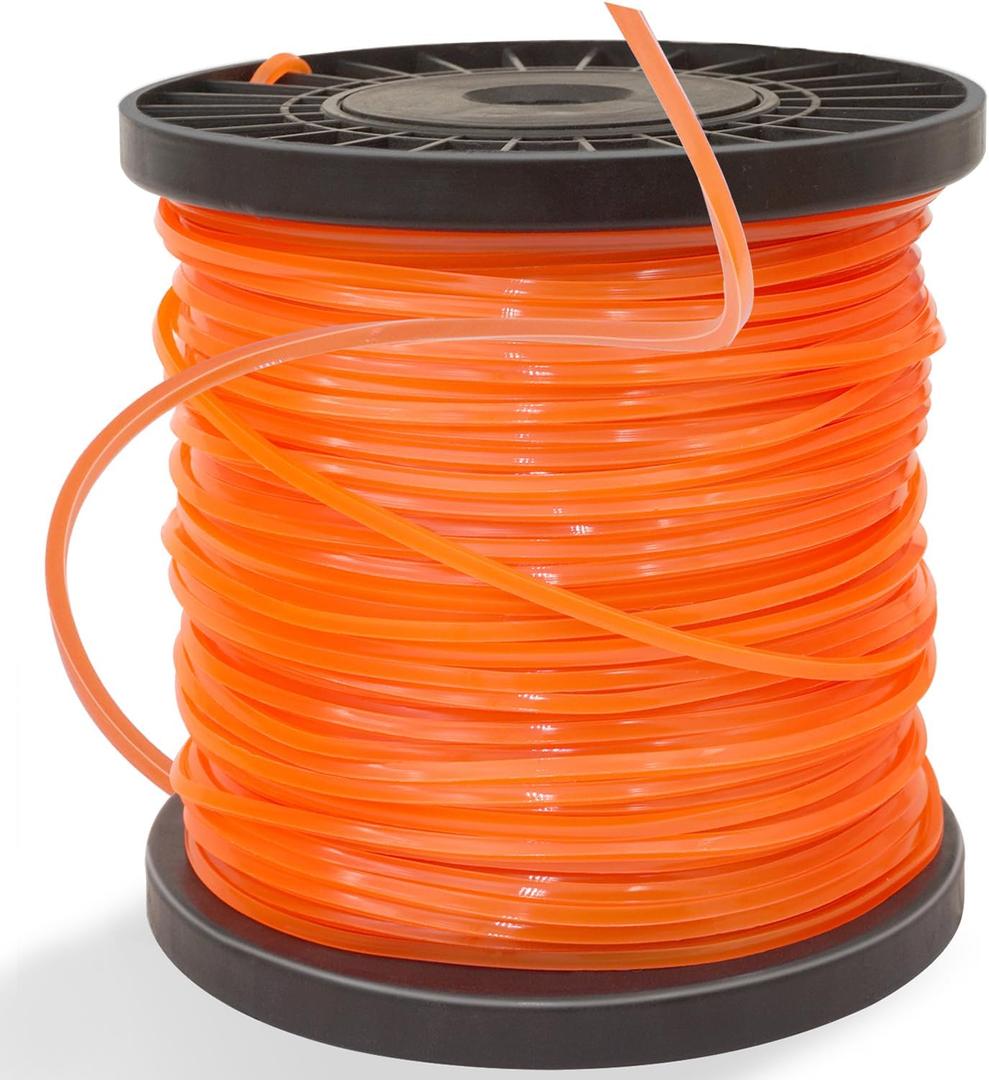Heavy Duty Square Grass Nylon Trimmer Line 0.095 inch 328 Foot, Universal Replacement Weed Eater String, 2.4mm x 100m - Square Weed Wacker String