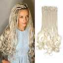 Kraler 20pieces Loose Ends Synthetic Dreadlock Extensions 24inch Blonde Dreads Extensions Curly Ends for Women and Men
