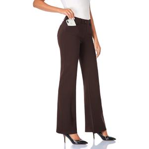 Tapata Women's 28''/30''/32''/34'' Stretchy Bootcut Dress Pants with Pockets Tall, Petite, Regular for Office Work Business, small