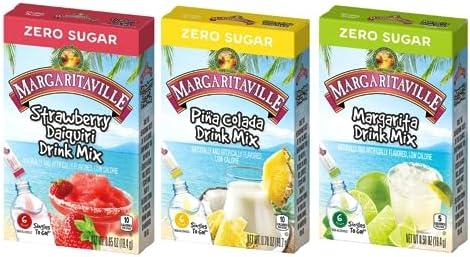 Margaritaville Singles to Go Drink Mix Ultimate Summer Variety Pack, 1 Strawberry Daiquiri, 1 Pina Colada, 1 Margarita, 1 CT Pack Of 3,                 Non-Alcoholic, BB Date: 05/2026