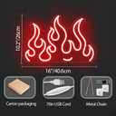 Red Flame Neon Sign LED Wall Light for Game Room, Bedroom, Bar, Party or Club Decor, USB Powered Fire Shape Neon Wall Art for Home or Event 1610.2