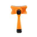 Pet Soft Silicone Brush, Shower Brush for Massage, Comfortable Handle Bath Brush for Shedding, Hair Pushing Comb for Long Short Haired Dogs and Cats-Orange