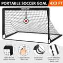 Soccer Goal, Kids Soccer Goals for Backyard Set of 2, 4 x 3ft Soccer Net Training Equipment, Pop Up Toddler Soccer Goal for Outdoor Indoor Sports Games