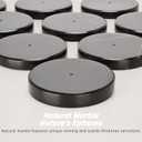 Hand Towel Stand, 16" Heavy Weighted Hand Towel Holder for Bathroom, Modern Counter Towel Holder, Standing Towel Bar Countertop(Black Stainless Steel Bar, Black Natural Marble Base)