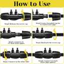 20 Pcs 1/2 to 1/4 Inch Drip Irrigation Fittings 4-way Drip Irrigation Tubing Barbed Tee Connectors with Anti-Leak Lock Nut Barbed Reducer System for Garden Outdoor