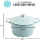 MARTHA STEWART Gatwick 7-Quart Enamel Cast Iron Dutch Oven Martha Blue Durable Heavy-Duty Dutch Oven for Slow Cooking, Braising & Baking