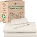 California Design Den Cal King Sheet Set - Soft 100% Organic Cotton Percale Sheets with Deep Pockets, Crisp, Breathable and Durable Bedding Set - Ivory (Cream Tone)