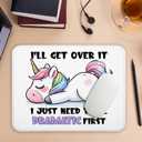 Cute Horned Horse Mouse Pad, I'll Get Over It I Just Need to Be Dramatic First Mouse Pads for Work Wireless Mouse Computers Laptop Desk Accessories, Funny Office Supplies, 9.5x7.9 Inch