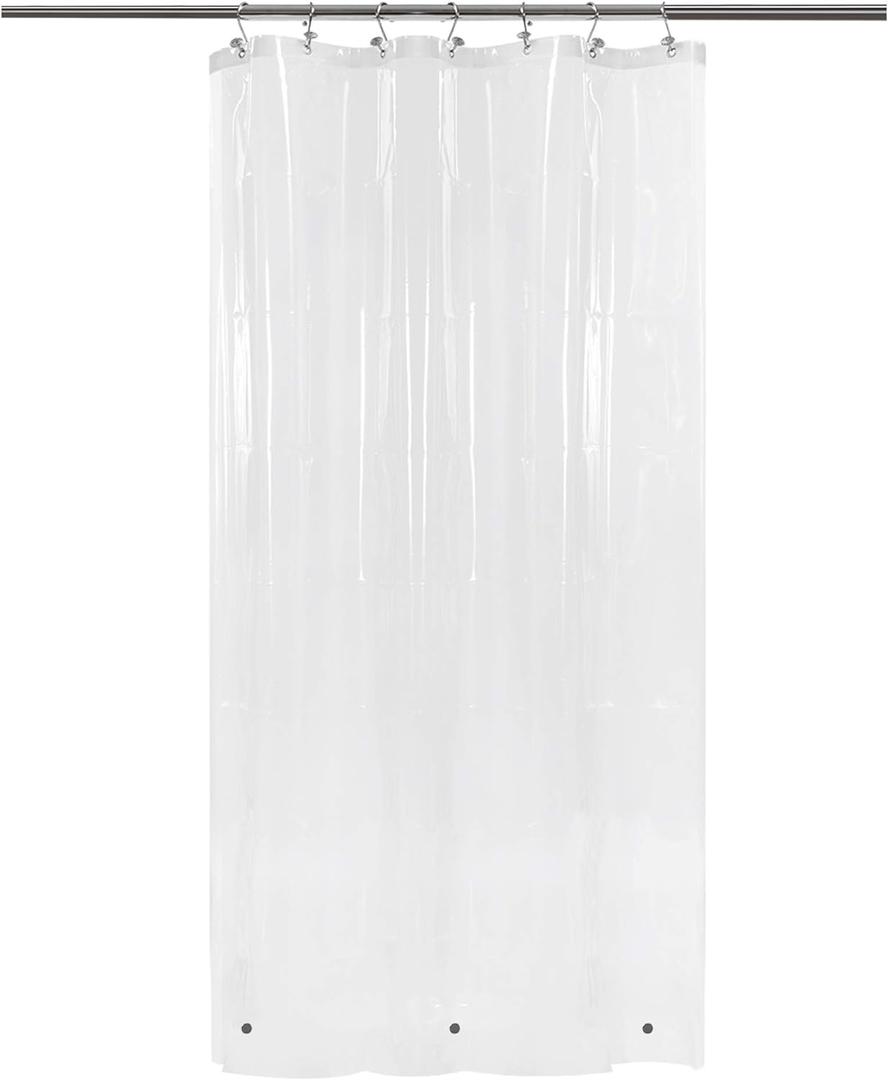 Barossa Design Narrow Shower Curtain Liner with 3 Magnets - 36" x 78", Waterproof PEVA Shower Liner for Small Long Bathroom Stall, PVC Free, Metal Grommets - Clear, 36X78