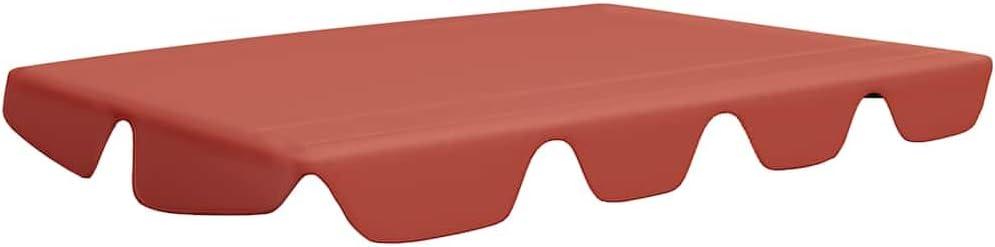 vidaXL Terracotta Replacement Canopy for Garden Swing 74X66.1X57.1 in Waterproof UV Resistant Foldable Cushioned Shade Covers Patio Balcony Outdoor Umbrella