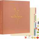 Lanpn Recipe Binder 8.5x11 3 Ring Kit, Waterproof Recipe Book Organizer Binder with 60 Plastic Sleeves,116 Recipes, Dividers,Labels & Stickers, Blank Recipe Binder to Write in Your Own Recipes, Rose
