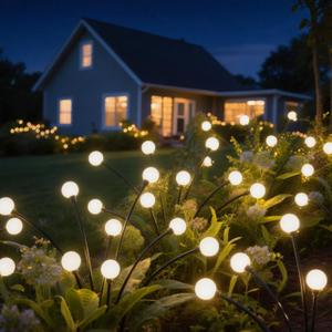 4 Packs Solar Garden Lights Outdoor Waterproof(32 LEDs), Firefly Swaying Light for Yard Patio Pathway Lawn Decor, Unique Gardening Gifts for Holiday Christmas Decoration