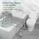 Tub Transfer Bench for Bathtub, Height Adjustable Shower Bench with Backrest, Shower Chair Bath Seat for Elderly, Seniors, Arm Support for Transfer-Gray
