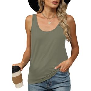 KevaMolly Basic Plain Tank Top for Women Sleeveless Shirts (L)