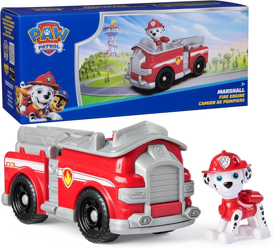 PAW Patrol, Marshalls Firetruck, Toy Vehicle with Collectible Action Figure, Sustainably Minded Kids Toys for Boys & Girls Ages 3 and Up