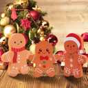 COCHIE Gingerbread Man Christmas Decorations Indoor, Cute Gingerbread Man Tiered Tray Decor Set of 3, Wooden Gingerbread Man Blocks Xmas Table Decoration for Party Home Office Shelf Door (2024)