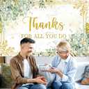Thank You Backdrop Gold Thanksgiving Photography Background Thanks for All You Do Decorations Supplies Photo Props Teacher Employee Staff Nurse Appreciation Week Party Banner 70.8 x 43.3 inch