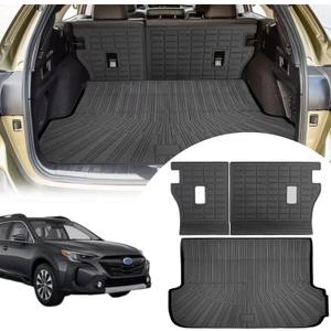 Cargo Liners Backrest Mat Compatible with Subaru Outback Accessories 2021-2025 with Hook&Loop Rear Trunk Mat Rear Seat Back Cover Protector All Weather Anti-Slip Split Dog Liner