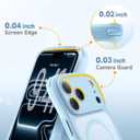for iPhone 17 Pro Case for Women Girls,Compatible with MagSafe,Camera Control,Full Camera Protection, Cute Wave Magnetic Phone Case for iPhone 17 Pro,Light Blue