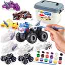 JOYIN Kids Craft Kit Build & Paint Your Own Monster Car Art & Craft Kit DIY Toy Set Make Your Own Monster Friction Powered Truck, Presents for Kids