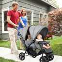 Foldable Lightweight Front Back Seats Double Baby Stroller