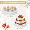 Wenqik 2 Pcs White Metal Cake Stand, 14" 16" Large Round Cupcake Stand