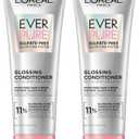 L'Oreal Paris Glossing Sulfate Free Conditioner with Glycolic Acid, Hair Care for Lasting Shine and Smoothness for Dull, Dry Hair, EverPure, 6.8 Fl Oz,(Pack of 2)