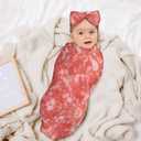 Figtihw Meat Food Swaddle Blankets Newborn Receiving Blanket Baby Swaddle Wrap with Headband Hat Set for Baby Girls Boys